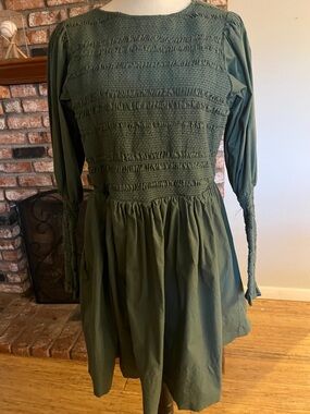 ASOS Olive Green Smocked Mini Dress